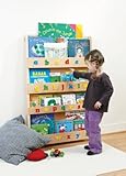 The Original Wooden Front-Facing Kids Bookcase and Book Display with 3D Alphabet