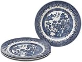 Churchill China Royal Wessex Blue Willow 10-Inch Dinner Plates, Set of 4