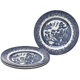 Churchill China Royal Wessex Blue Willow 10-Inch Dinner Plates, Set of 4 by Churchill China
