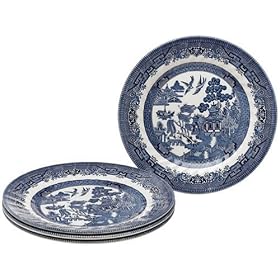 Churchill China Royal Wessex Blue Willow 10-Inch Dinner Plates, Set of 4 by Churchill China