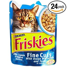Friskies Cat Food, 3-Ounce Pouches (Pack of 24)