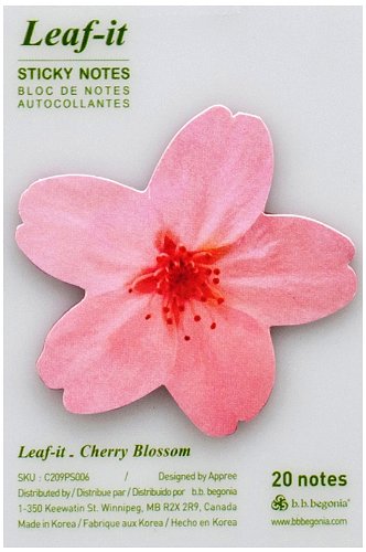 b.b.begonia Leaf-It Cherry Blossom Sticky Notes, Pink, Small (C209PS006) On Sale