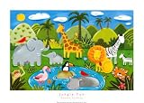 Jungle Fun Art Poster Print by Sophie Harding, 28x20