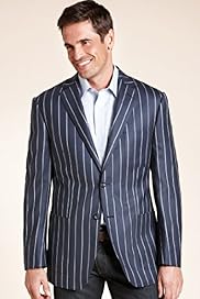 Luxury Sartorial Pure Wool 2 Button College Striped Jacket