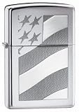 Zippo "Old Glory" High Polish Chrome Lighter, 21068