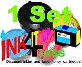 4 Pack Black & Color Set: Compatible non OEM Samsung fits CLP-K300A CLP-C300A CLP-M300A CLP-Y300K Laser Toner Cartridges (1BK, 1C, 1M, 1Y) for CLP 300 CLP 300N Laser Printers.