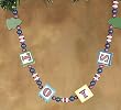 6' Vintage Wooden Toy Block Beaded Christmas Garland #252466