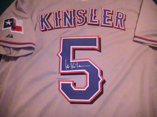 IAN KINSLER SIGNED AUTOGRAPHED JERSEY TEXAS RANGERS COA + PROOF PHOTO