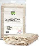 Cheesecloth - 45 Sq Feet: Grade 50 - 100% Unbleached Cotton - Filter, Strain, Nut Milk Bag, Reusable