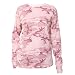 Pink White Camouflage Cammo Novelty Print Unisex Thermal tee tshirt long sleeved, thermal knit, several colors, lightweight. 6 adult sizes