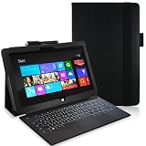 MiniSuit Classic Flip Case + Stand with Auto Wake/Sleep for Microsoft Surface RT (Black PU Leather)