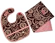 2 Red Hens Bib & Burp Cloth Set, Chocolate Covered Fabulous