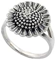 Sterling Silver Large Sunflower Ring