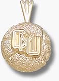 Central Michigan Chippewas CMU Basketball Pendant - 14KT Gold Jewelry