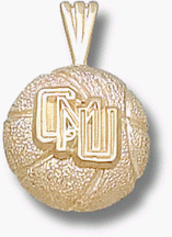 Central Michigan Chippewas CMU Basketball Pendant - 14KT Gold Jewelry