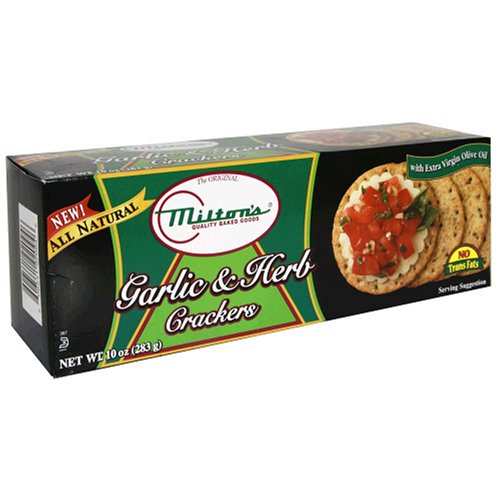 Milton's Garlic & Herb Crackers with Extra Virgin Olive Oil, 10-Ounce Boxes (Pack of... by Milton's Baking Company