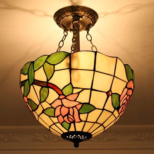 Gweat Tiffany 12-Inch Rose Garden European-Style Caf¨¦ Anti Chandelier Cozy Warm Light Aisle Balcony Lights 1228Cw-2