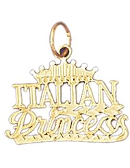 14K Yellow Gold Italian Princess Pendant