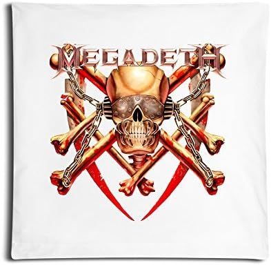 IGOG Megadeth Square Personality Customization Throw Pillow Pillowcase With Invisible Zipper Closure (White 18*18 Inch)