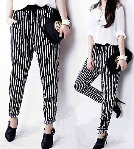 [Kapua] ストライプ テーパード カジュアル レディース パンツ