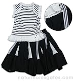 Jottum Navy Nautical Cotton Skirt-Top 2 Pc. Set