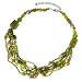 Jewelry : Emerald Colored Multistrand Collar Necklace w/Glass Beads