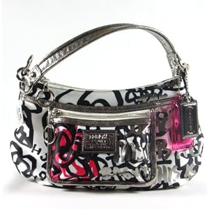 Coach Limited Eidtion Poppy Graffiti Flower Groovy Convertiable Shoulder Bag 14734 Black White...