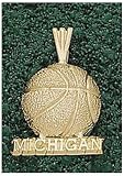 Logo Art Michigan Wolverines 10K Gold Basketball Pendant