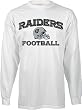 Oakland Raiders White Stacked Helmet Long Sleeve Tee Shirt By Reebok
