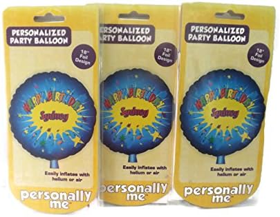 Personalized Party Balloon Decoration Happy Birthday Sydney (3 Pack)