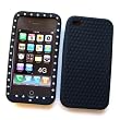 Apple iPhone 4 (NOT 4S) (AT&T) Diamond Skin Case Protector with "Diamond Texture Grip" Black