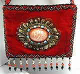 Beaded Handmade Velvet with Procelain Cell Handbag/bag/purse