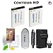 POWER KIT for Contour Cameras (Includes 2-1200mAh batteries, pocket charger, card reader, screen protector kit) for Contour+2 ContourHD ContourGPS Contour+ VholdR 720p VholdR 1080p VholdR 1200 VholdR 1300 VholdR 2350** plus this is a UNIVERSAL CHARGER that can be used for most 3.6V and 3.7V batteries. (iNCLUDES USB CHARGING PORT)
