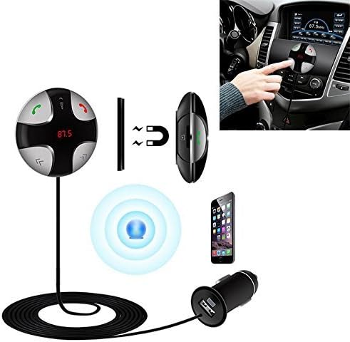 Bluetooth FM Transmitter,Smartdio Car Kit Hands-Free Wireless Calling Magnetic Mount Music Adapter Receiver with USB Charger