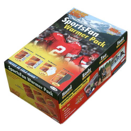 Heat Factory Warmer Pack: 12 Pair Hand, 6 Pair Toe, 2 Pair Insole and 6 Large Body Warmers, Sports Fan Pack On Sale