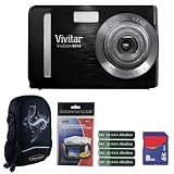 Buy Vivitar Vivicam V8018 8.1MP Black Digital Camera Plus 8GB Accessory Kit by Vivitar