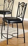 Glamor Metal Leather Counter Stool (Set of 2)