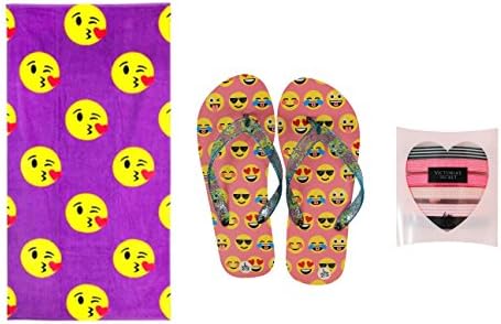 Emoji Beach Set~ Towel, Sandals, &amp; Hair Ties