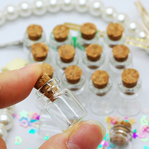 50pcs 0.5ml Size 11x18x6mm Small Mini Glass Bottles Jars with Cork Stoppers/ Message Weddings Wish Jewelry Party Favors/ - Size: Small Mini Glass Bottles Jars with Cork Stoppers/ Message Weddings Wish Jewelry Party Favors