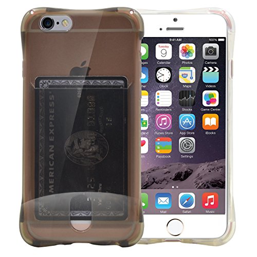 iPhone 6 Plus Case, iPhone 6S Plus Case, Costyle 2pcs/lot 2 Colors Clear Soft TPU Wallet Credit ID Card Slot Holder Shockproof Cover Skin with Strap Hole for iPhone 6/6S Plus 5.5 inch (Clear+Black)