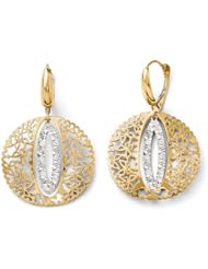 14k White and yellow gold Leslies Two tone Fancy Leverback Earrings