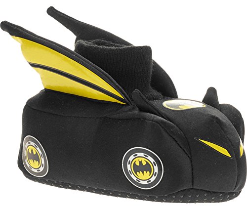 Batman Batmobile Toddler Little Kid Sock Top Slippers (X-Large / 11-12 M US Little Kid, Yellow/Black)