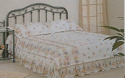 Full Size Verde Green Leaf Finish Metal Bed Headboard