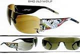 Ed Hardy - ED HARDY VINTAGE TATTOO SUNGLASSES EHS 010 WOLF BLACK FRAME SOLID GREY LENSES