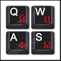 Russian Keyboard Stickers/ Dual Alphabet Black Background Red Permanent Imprint