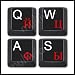 Russian Keyboard Stickers/ Dual Alphabet Black Background Red Permanent Imprint