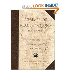 A Primer of Real Functions (Mathematical Association of America Textbooks)