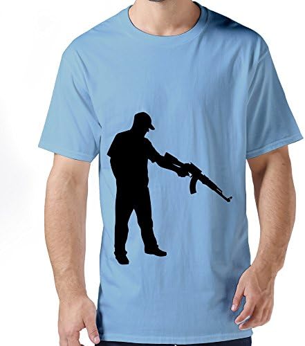 Man Aiming Down With Ak Custom Tee 100%cotton For ManXL