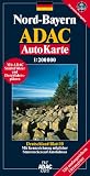 ADAC AutoKarte Deutschland 10. Bayern Nord 1 : 200 000. Mit Ortsregister, Citypl�nen, St�dtef�hrer. GPS-geeignet - 