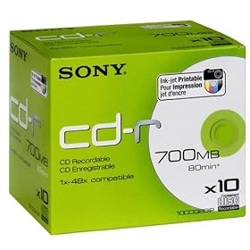 Sony 80min/700MB Inkjet Printable CD-R 10pk